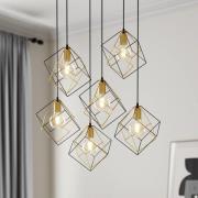 Hanglamp Alambre 6-lamps offset goud/zwart