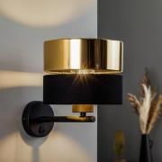 Wandlamp Hilton, zwart/goud