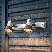 Wandlamp C1676/1, 1-lamp, wit/rustbruin, keramiek, E14