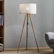 vloerlamp Tokyo, hout-driebeen beuken/linnen