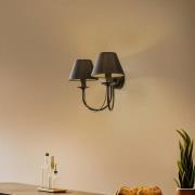 Wandlamp Bona, 2-lamps, zwart