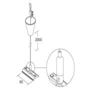Ivela LKM kabelophanging 200 cm, zwart, kabelspanner