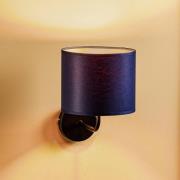 Wandlamp Soho, cilindrisch, blauw/goud