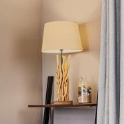 Tafellamp Agar met stoffen kap en houten element