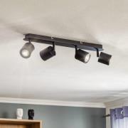 Plafondspot Modo van metaal, zwart, 4-lamps