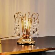 Tafellamp Pioggia met kristallen regen, 26 cm, goud