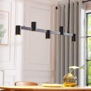 Arcchio hanglamp Brinja, zwart, 120 cm, 5-lamps, GU10
