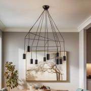 Hanglamp Imbria, 10-lamps, lengte 126 cm zwart