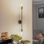 Wandlamp Ilia, zwart/goud, 2-lamps