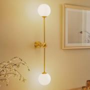 Wandlamp Alison, 2-lamps, messing/wit, 89 cm