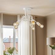 Plafondlamp Joiy, gekruist, 5-lamps, wit