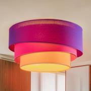 Euluna Trio Max plafond, Ø60cm, paars/pink/oranje