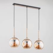 Hanglamp Volda New 3-lamps goud/zwart langwerpig