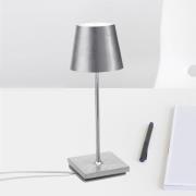 Zafferano Poldina mini-acculamp binnen zilver