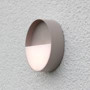 Meg LED buitenwandlamp, zandkleurig, Ø 15 cm