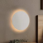 Wandlamp Luna, beige, indirect licht, Ø 30 cm, staal