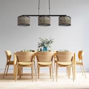 Hanglamp Stang, vlechtwerk naturel/zwart, 3-lamps