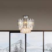 Plafondlamp Aspen metaal chroomkleurig, glaskristallen, Ø 45 cm