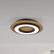 JUST LIGHT. Plafondlamp Tola, rond, hout, 3.000 K