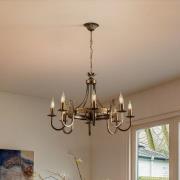 Kroonluchter Castle donker met de hand gepatineerd 8-lamps