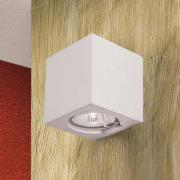 Wandlamp Cube van keramiek, wit, hoogte 7,5 cm