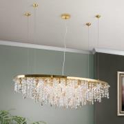 Hanglamp Crystalriver met kristalbezetting goud