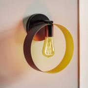 Wandlamp Hula in ringdesign, zwart/goud