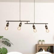 Hanglamp Lurone, zwart, 4-lamps