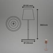 LED tafellamp 7508012, bruin, 2.700 K IP44 touchdimmer