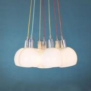 Hanglamp Rainbow Bowl met witte kappen