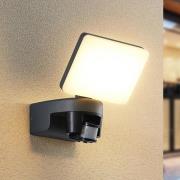 Lindby Melamika LED buitenspot, sensor