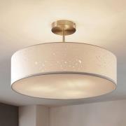 Lindby plafondlamp Umma, afstand, wit, stof, Ø 50 cm, E27