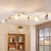 Lindby Fridolin plafondspot, 160cm, 6-lamps, wit, metaal