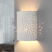 Jiru - wandlamp uit gips met mooi gatpatroon