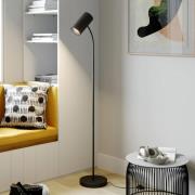 Lindby vloerlamp Karoli, zwart, 156 cm, metaal, flexibele arm