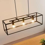 Lindby hanglamp Emily, 72 cm, zwart, 3-lamps, metaal