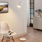 Vloerlamp Karoli met flexibele arm in wit