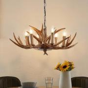 Lindby hanglamp Tejask, Ø 70 cm, 6-lamps, gewei, E14