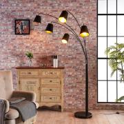 Textiele vloerlamp Tinne, 5-lamps