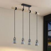 Lindby Amilia hanglamp met betonkappen, 4-lamps