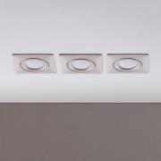 LED inbouwspot Andrej, hoekig, nikkel, set van 3