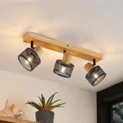Lindby Evinora plafondspot van hout, 3-lamps