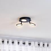 Lindby plafondlamp Manel, zwart, ijzer, Ø 22 cm