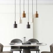 Lindby hanglamp Ovelia, donkerbruin/koffie/beige, 6-lamps.