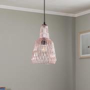 Lindby hanglamp Belarion, roze, 1-lamp, glas, Ø 23 cm