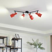 Lindby plafondspot Ovelia, oranje/zwart, 4-lamps, E27