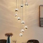 Lucande LED hanglamp Hayley, 9-lamps, veelkleurig, glas