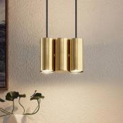 Lucande Cesur hanglamp, 3-lamps, messing