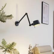 Wandlamp Lucande Silka, zwart, metaal, 9,5 cm hoog