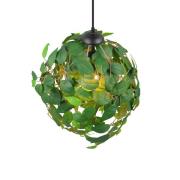 Hanglamp Leavy, zwart/groen, Ø 38 cm, 1-lamp, E27